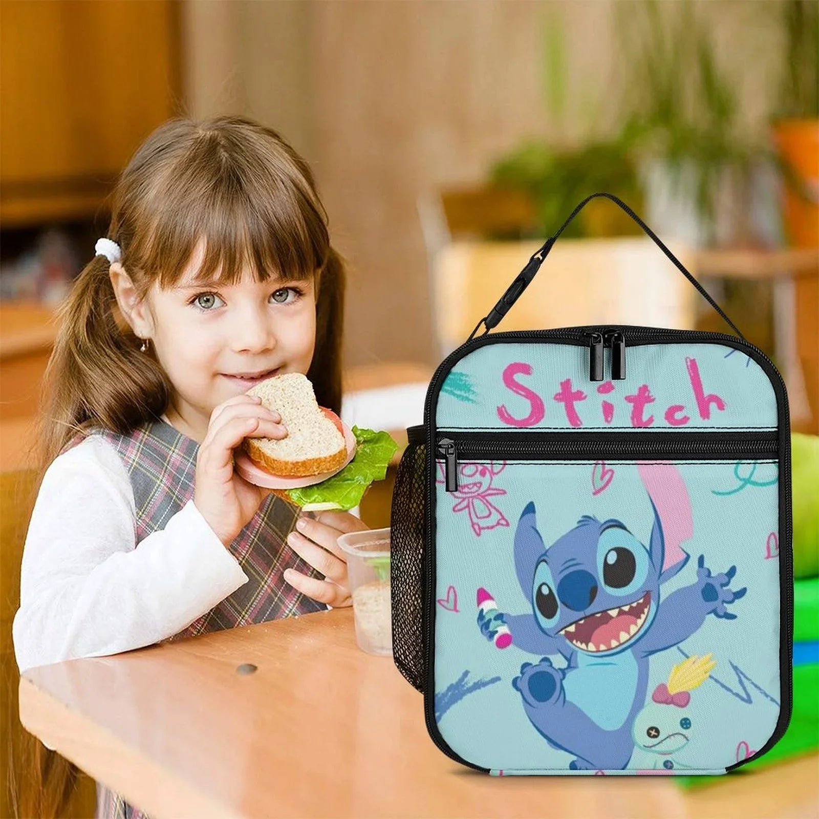 Kids Thermal Adult Lilo Boys Portable Bag Handbag Tote School Bento Stitch Insulated Girls For Happy Bag Office Lunch Cooler