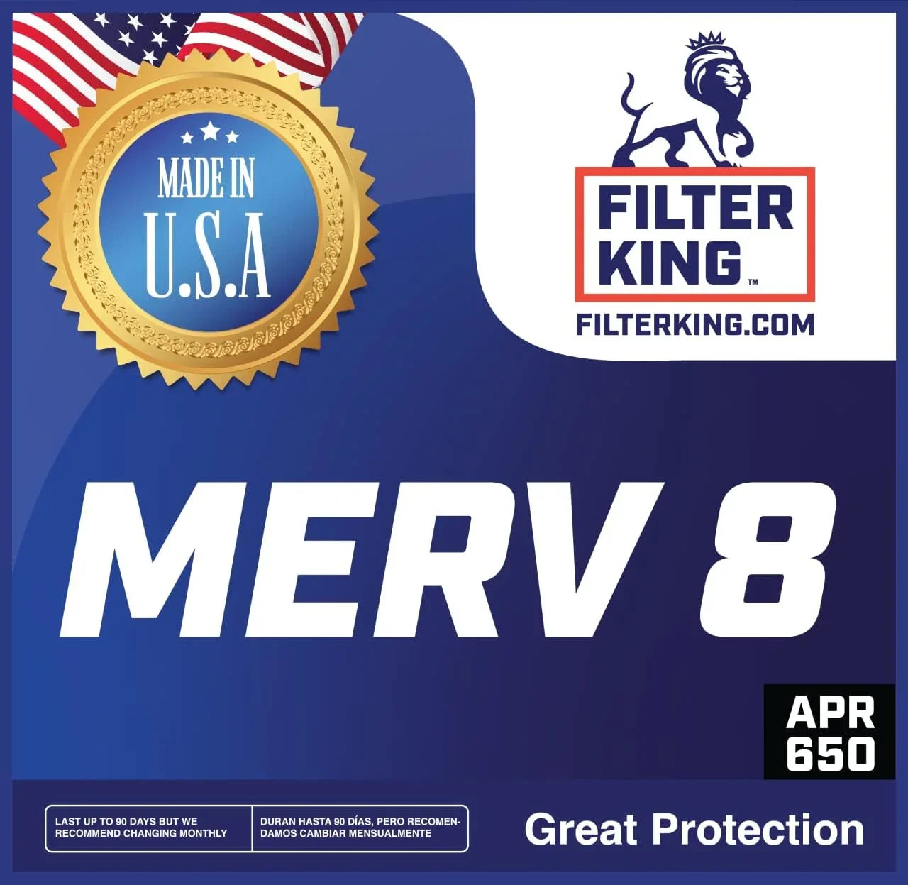 58 Pleated x Air IN Actual HVAC Filter | 8 | USA MERV | | A/C Filter 24 MADE Furnace .75" Size: 24x58x1a King x Filters 4-PACK