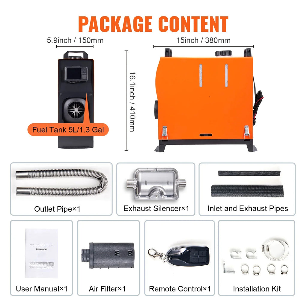 RV Heater Trailer KW Parking Diesel BENTISM 8 App and All-on-one Home Portable Bluetooth LCD, Camper with Control Heater, for Automatic Air Boat Adjustment, Altitude Remote Heater Van Diesel Control