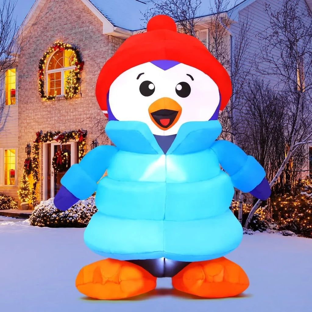 Clearance Penguin Inflatable Inflatable Christmas with Inflatable for Penguin 6 FT GOOSH Christmas Decorations Christmas Outdoor Hat, Decorations Outdoor Penguin LED Xmas Lights, Decorations with