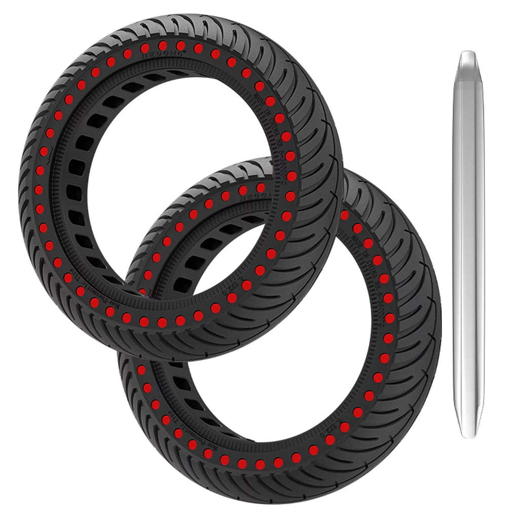 Set 8.5 Inch Riding Puncture Tyre Solid E Tool Tomshoo Mounting with Rubber M365 Tire proof for 2pcs