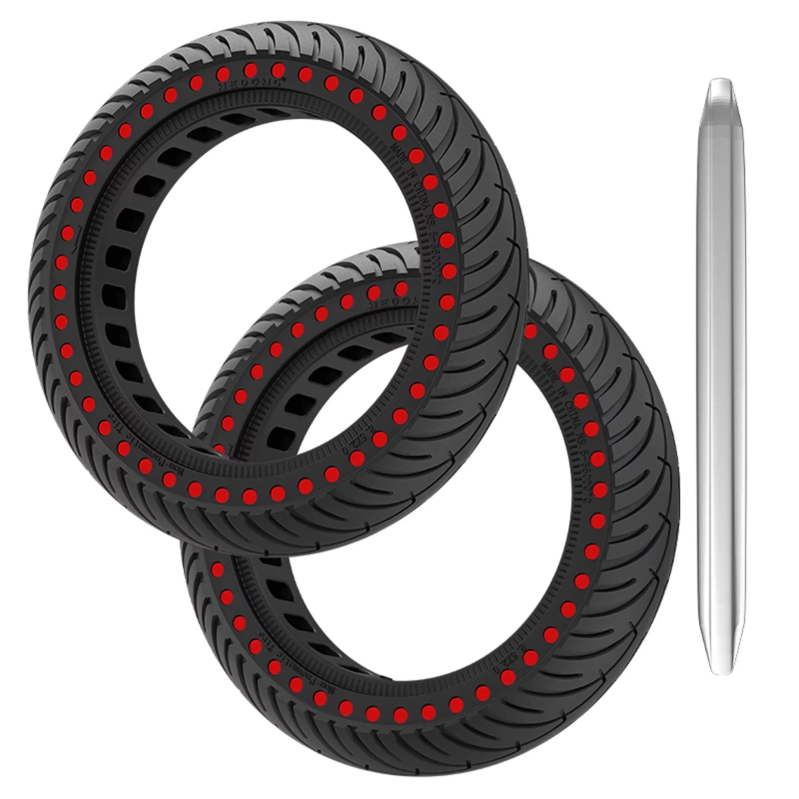 Set 8.5 Inch Riding Puncture Tyre Solid E Tool Tomshoo Mounting with Rubber M365 Tire proof for 2pcs