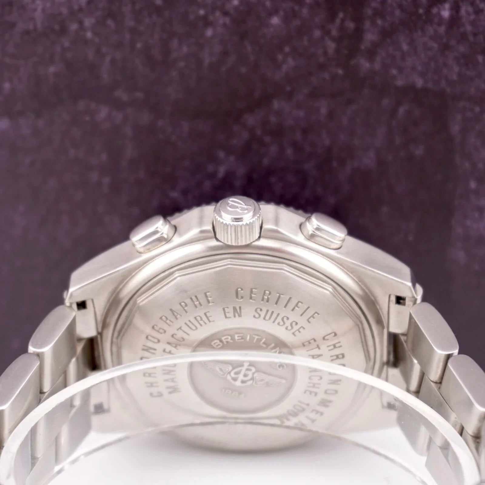 Dial Men's B-2 BREITLING White Watch Steel Automatic Chronograph 44mm A42362