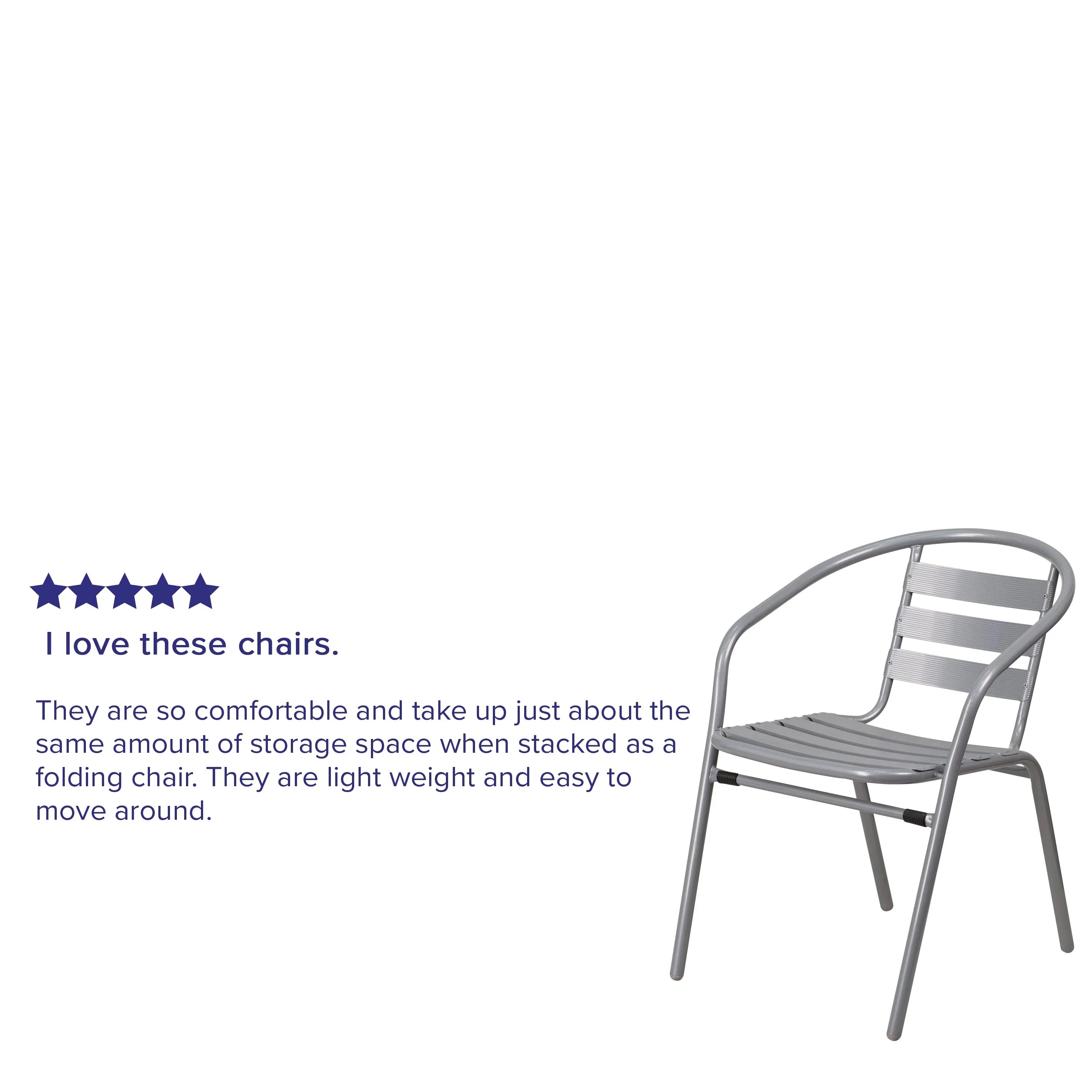 Stack Pack Slats with Silver Chair Flash Aluminum Metal Restaurant Furniture 4