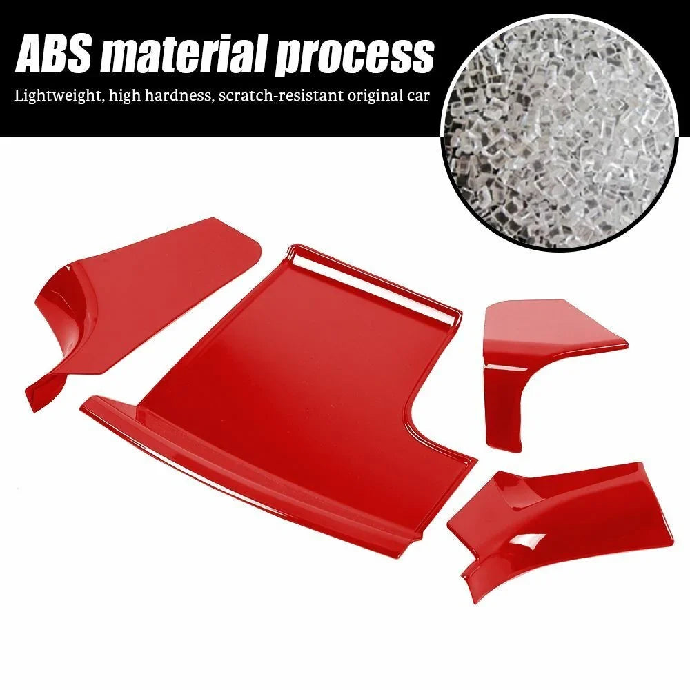 Center Red Gear Teledu ABS Trim Console Panel Shift Storage