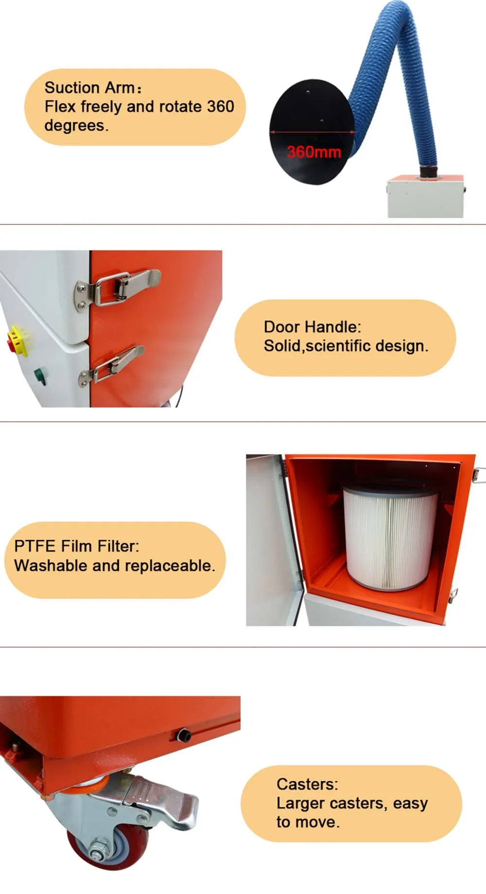 Fume INTBUYING Extractor Single 220V Smoke Welding Arm Purifier Mobile