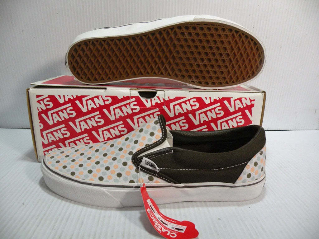 SHOES COFFEE/WALNUT DOTS POLKA MEN VANS CLASSIC SIZE 5862299 NEW 11 LOW