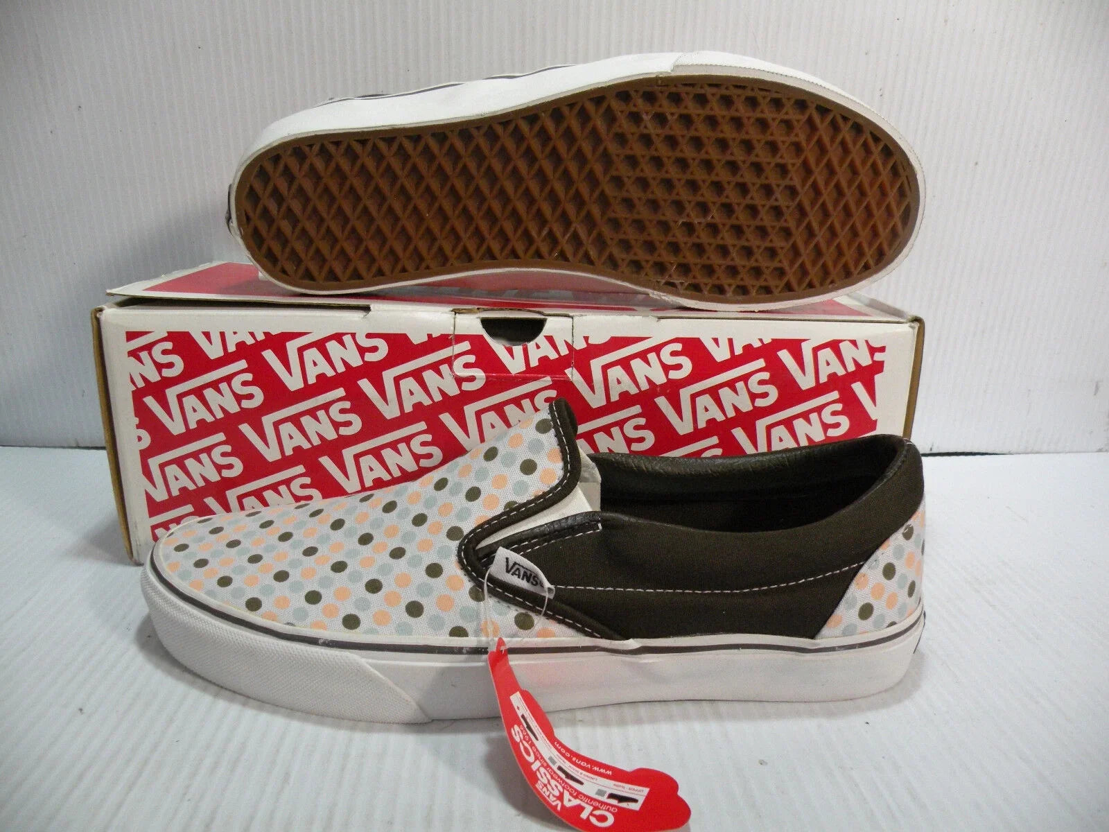 SHOES COFFEE/WALNUT DOTS POLKA MEN VANS CLASSIC SIZE 5862299 NEW 11 LOW
