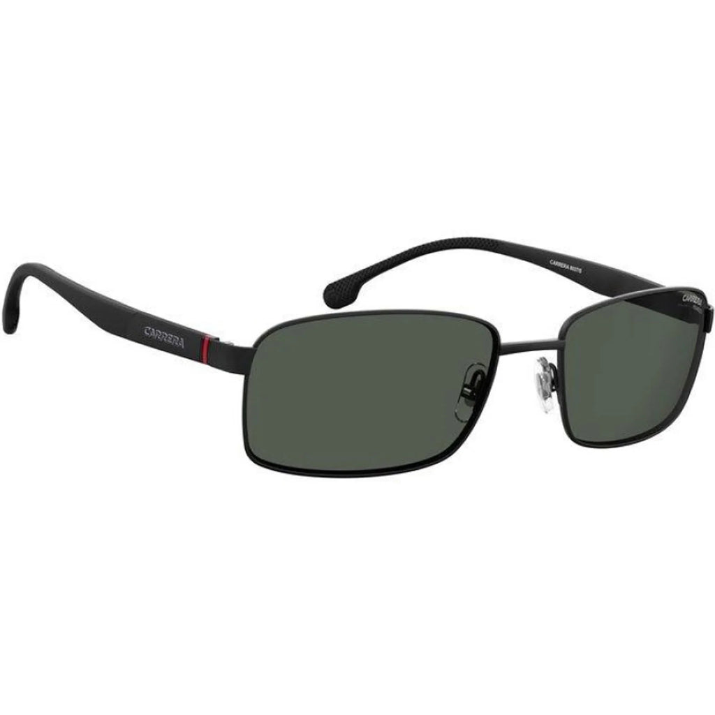 8037/S 18mm Sunglasses, Gray, Black/Polarized Men's Rectangular 58mm, Carrera