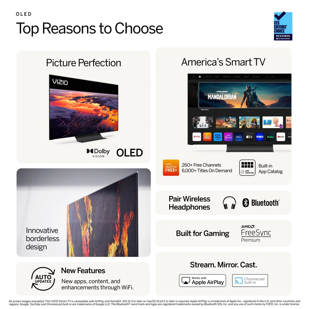 TV SmartCast Smart 65" OLED OLED65-H1 HDR Class 4K VIZIO