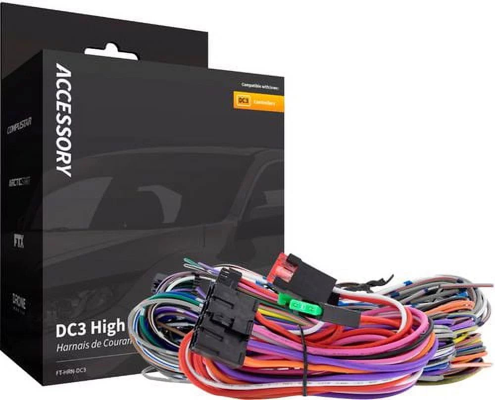 '- - Installation Kit RS1B-DC3 Compustar Black Hardwire for