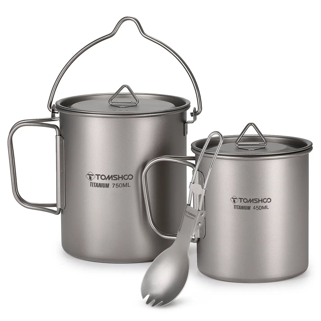 Coffee Open Handle Collapsible Handle With Pieces TOMSHOO Set Fire Ium Handle Lid Spork Lid 750ml Cup Set 750ml Water Pot Cup Adben cup Cup Lid 3 450ml kit,With With Pot