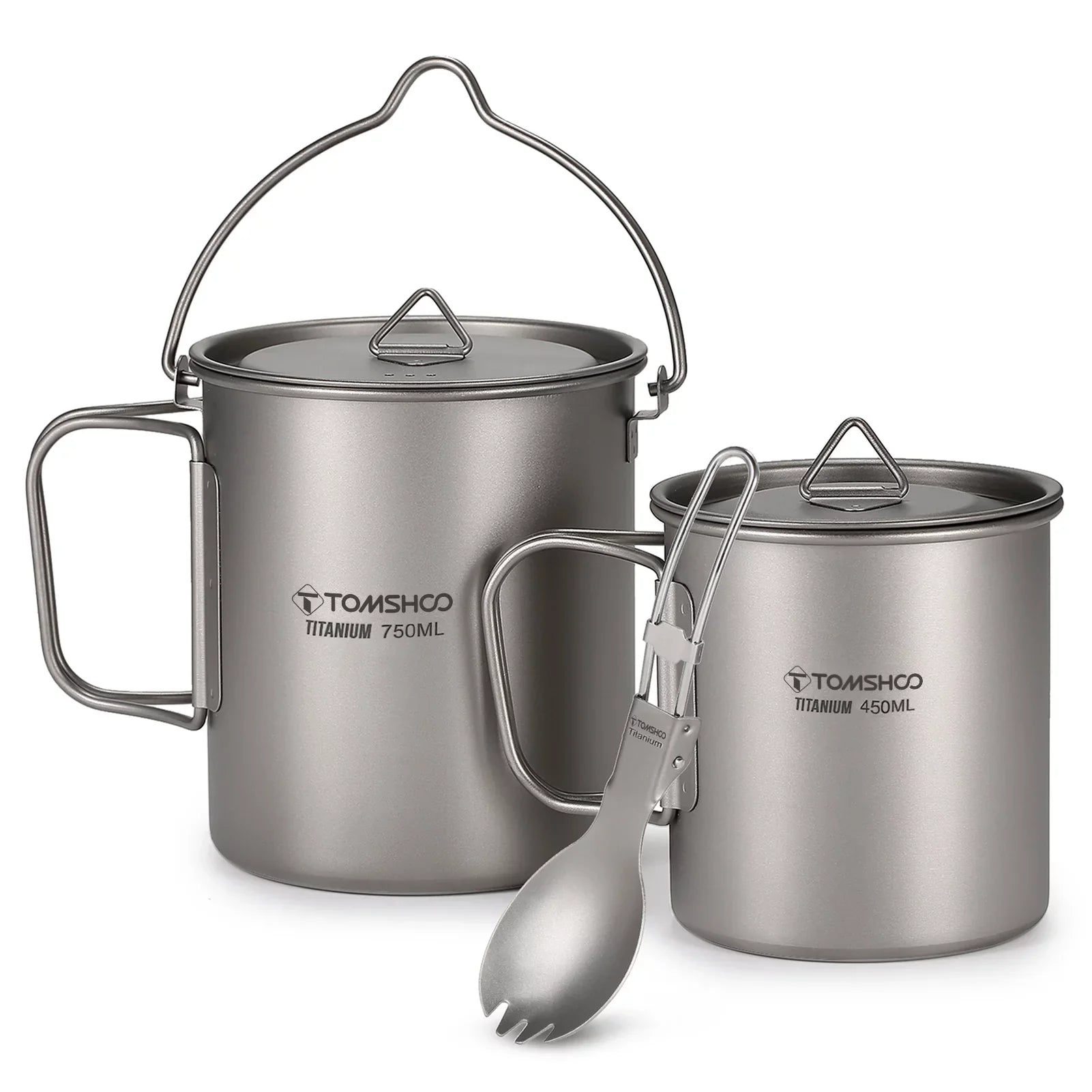 Coffee Open Handle Collapsible Handle With Pieces TOMSHOO Set Fire Ium Handle Lid Spork Lid 750ml Cup Set 750ml Water Pot Cup Adben cup Cup Lid 3 450ml kit,With With Pot
