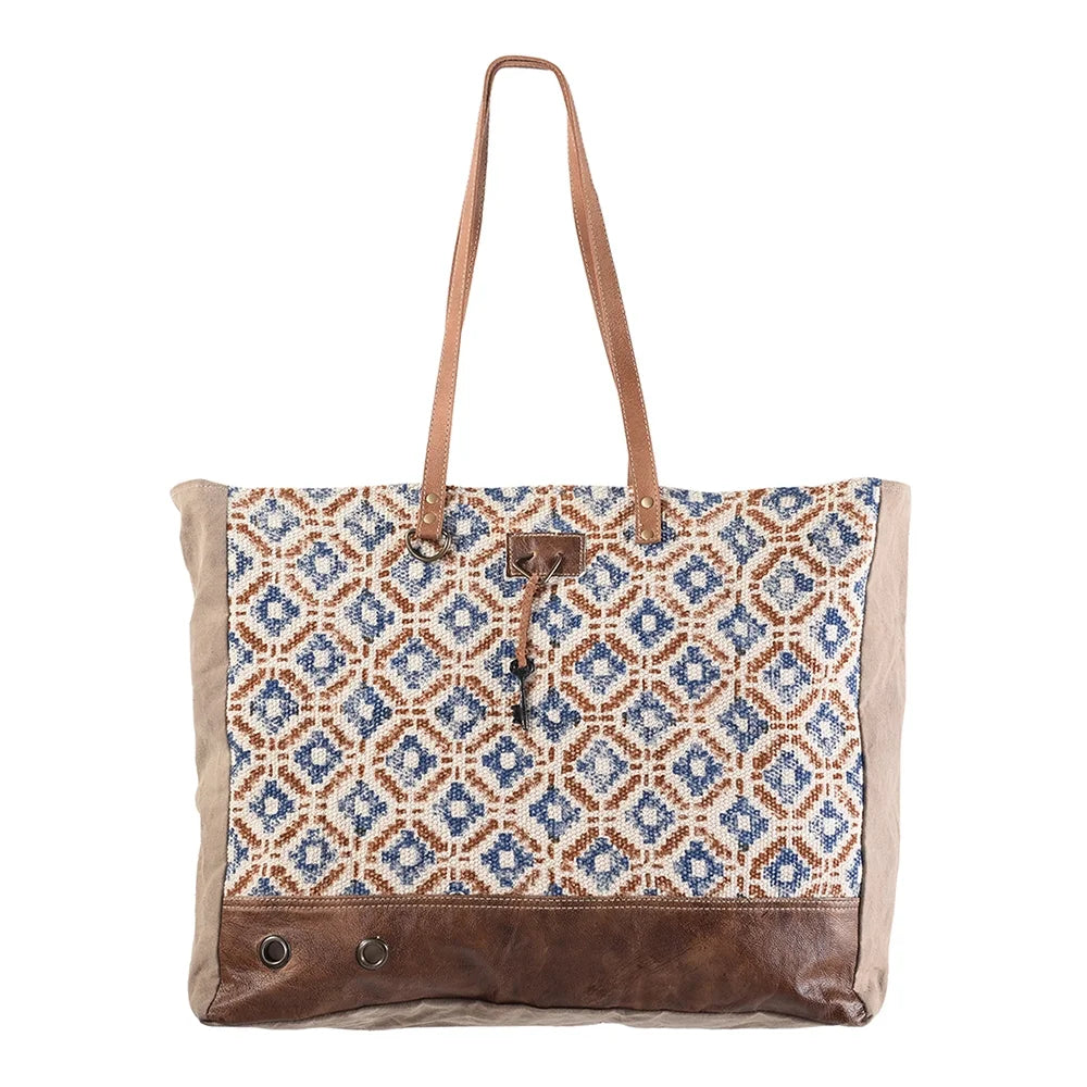 Genuine purse Canvas Leather Wool bag KB women OHLAY KB169 handbag Upcycled western Upcycled TOTE
