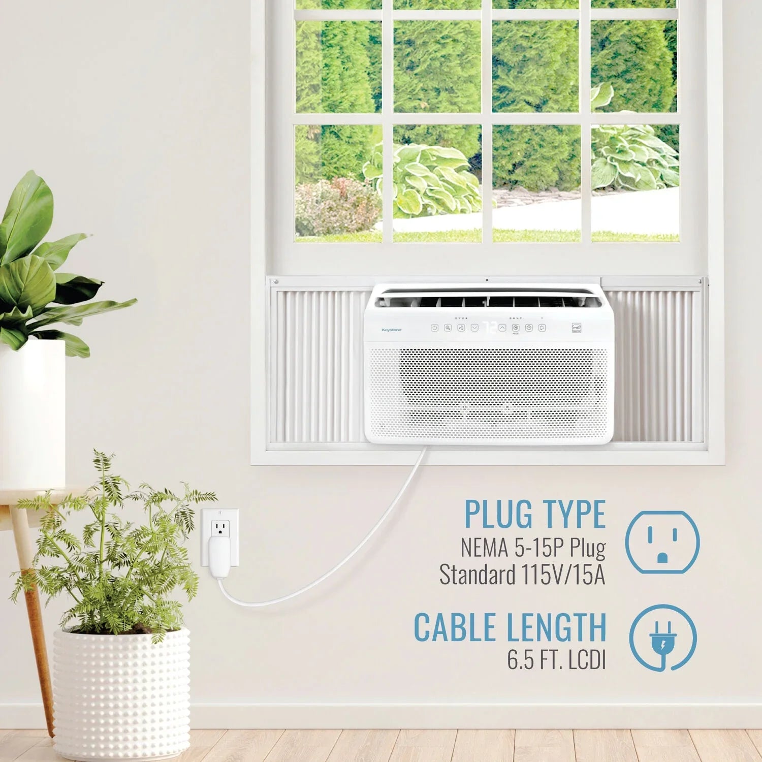 Control 8,000 Air Window BTU with Mounted Inverter Remote Keystone Conditioner