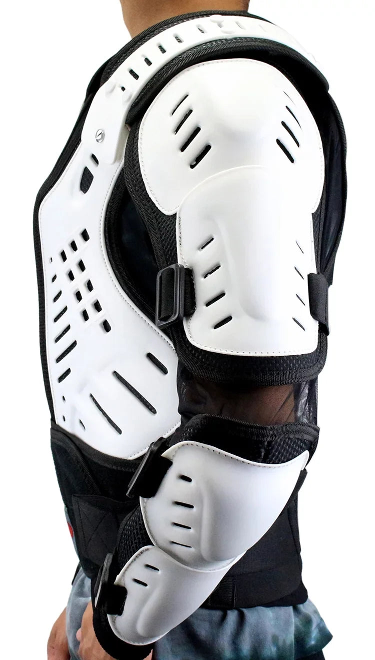 Approved Motorcycle White Jacket CE Full Protection -4XL Spine Body Armor Perrini
