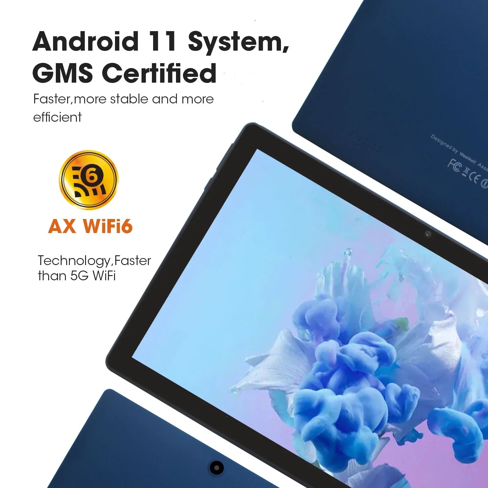 RAM 11 10 1280x800 with ROM Storage Tablet Tablet Android Bluetooth Camera, inch with 32GB PC, WiFi6,3GB weelikeit 5MP+8MP Stylus(Blue) Tablet IPS 5.0, Display, AX