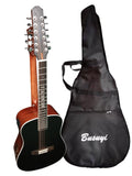 Acoustic Sided Double Guitar PT Busuyi BlackBrown Neck, Strings 2021 12/6 Double