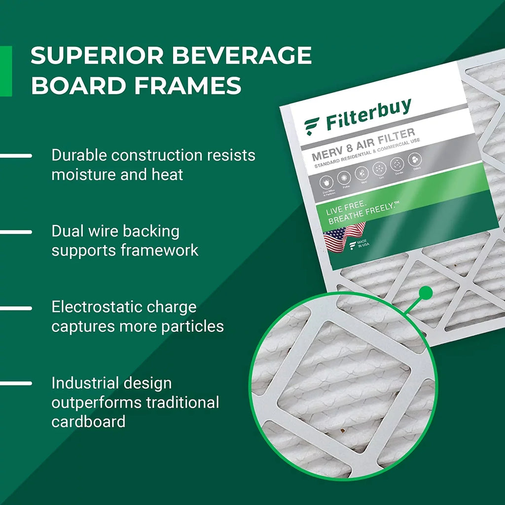 8 (4-Pack) MERV Air Filters Furnace HVAC Pleated 16x21x1 AC Filterbuy