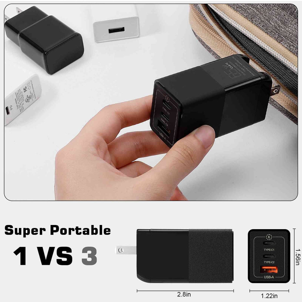iPhone, Google USB Galaxy, Pro/S59, Samsung with Plus/S96 Doogee Dual Steam Travel Charger & USB-C Pixel, Fast Deck MacBook, UrbanX Ports 65W Pro/S58 3 S86/S88 Compatible Charging with High-Speed