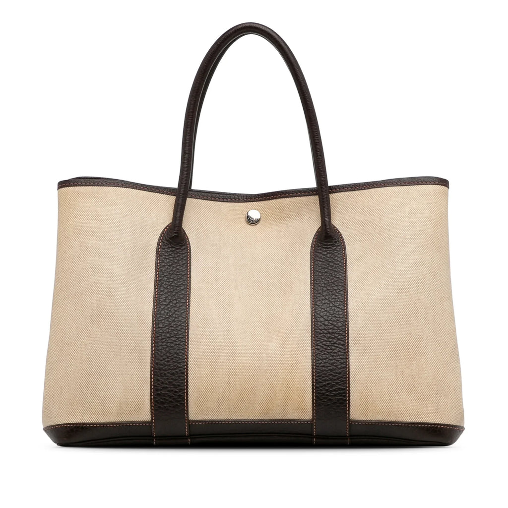 Hermès Party Tote (Good) Unisex Bag Pre-Owned Brown Garden 36 Canvas Toile Fabric Authenticated