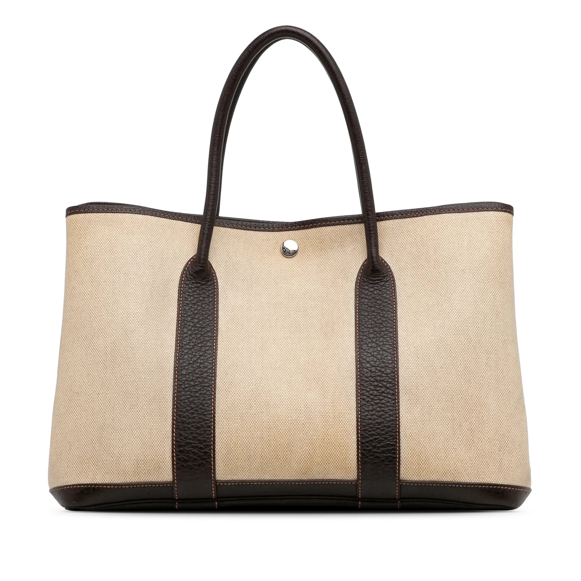 Hermès Party Tote (Good) Unisex Bag Pre-Owned Brown Garden 36 Canvas Toile Fabric Authenticated