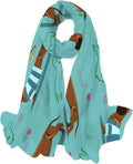 Neck Silk for Shawl Blue Lightweight Women Long Wrap Hyjoy Scarves Dachshund Scarf Girls