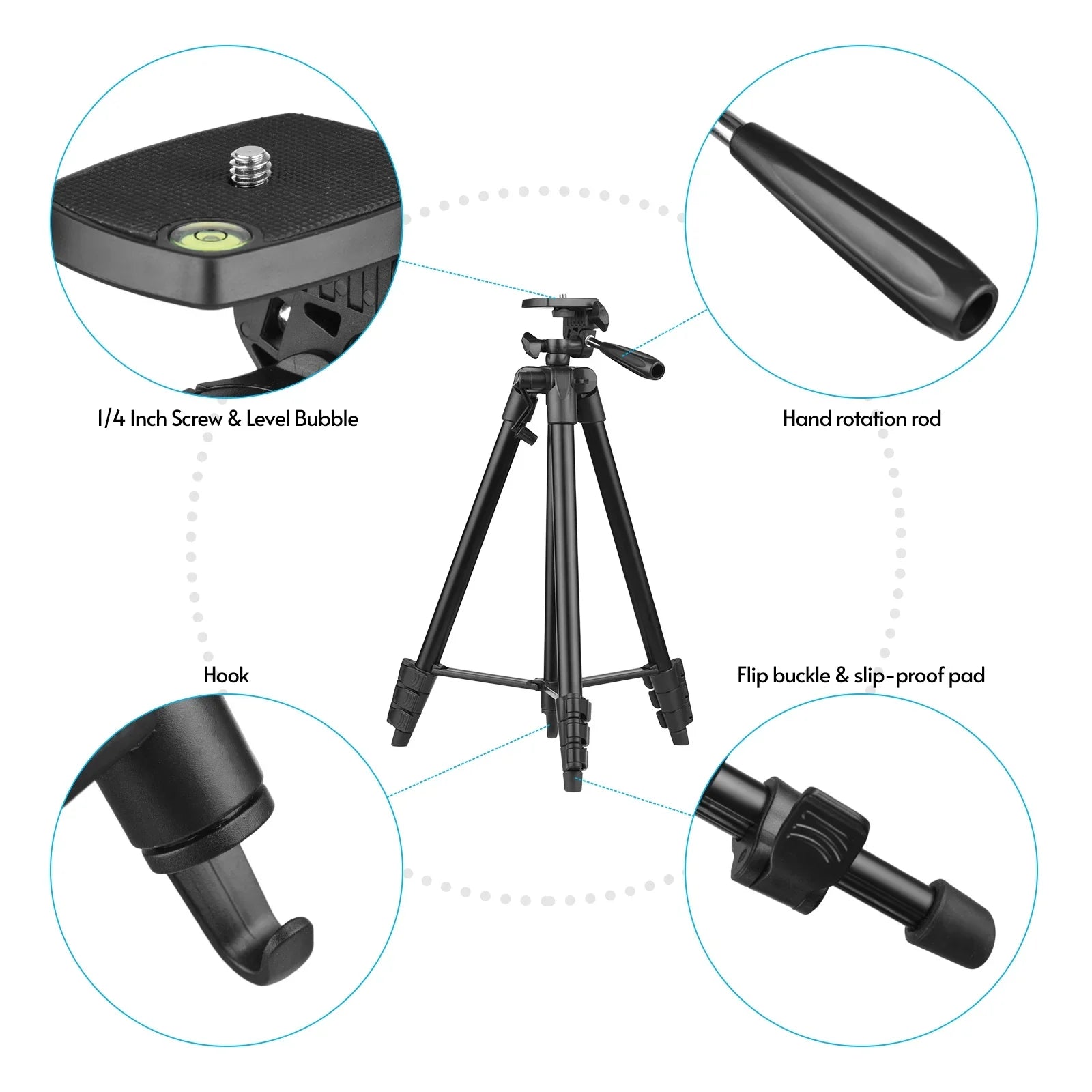 Clip, Microphone, with Light, for Production, Recording, Video - Smartphone Remote Microfilm LED Streaming Vlogging 53-Inch Tripod and and Live Control Includes Kit