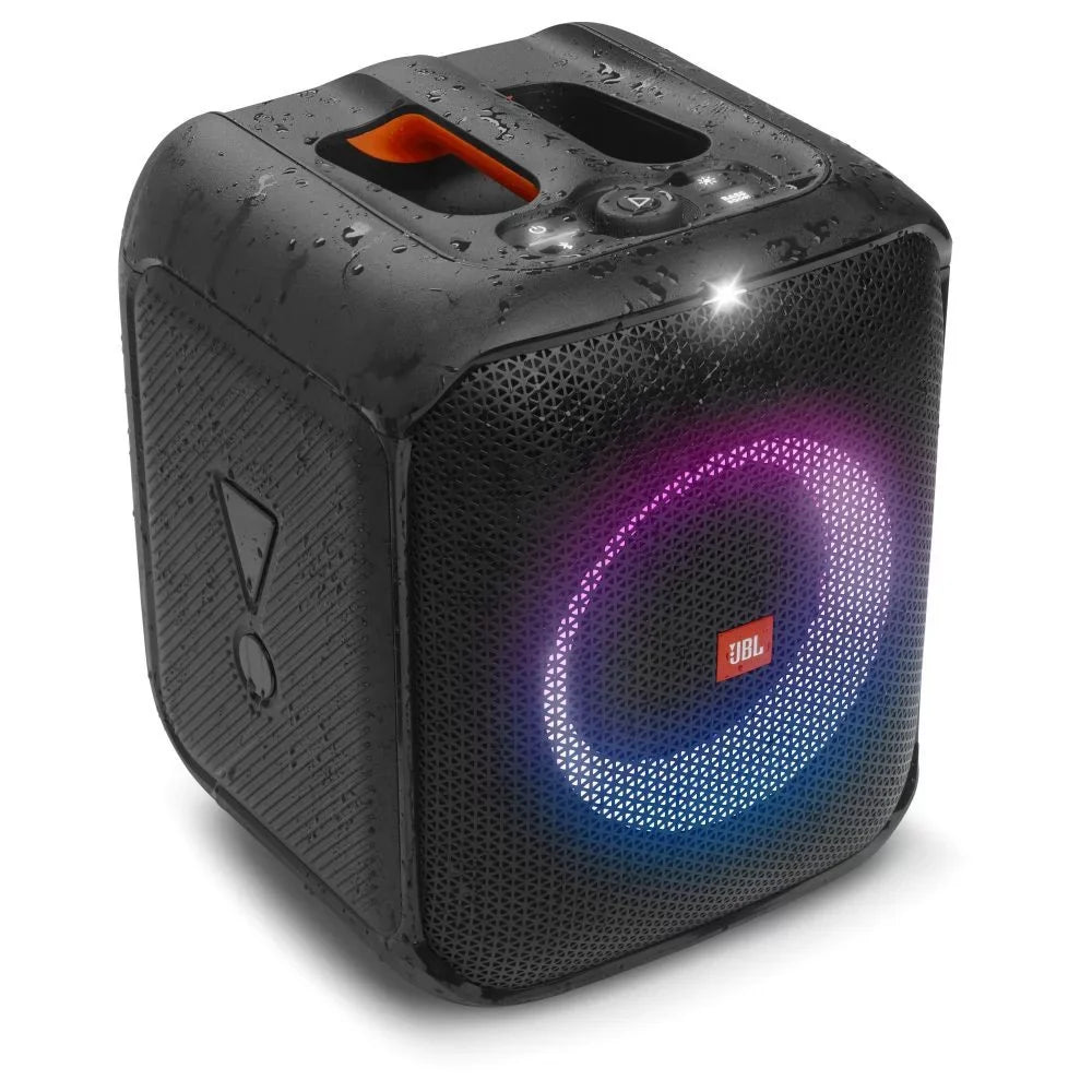 Portable LED+Wireless Party Speaker w Mics Compact JBL Partybox Encore Essential