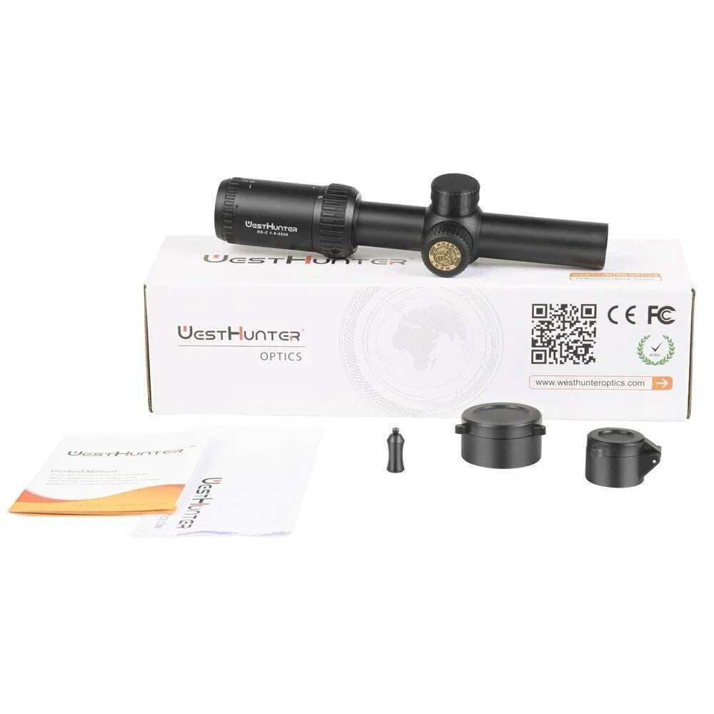 Clear View 1.5-5X20 Scope Rings Sights,11mm Dovetail Compact Hunting HD-C WestHunter SFP