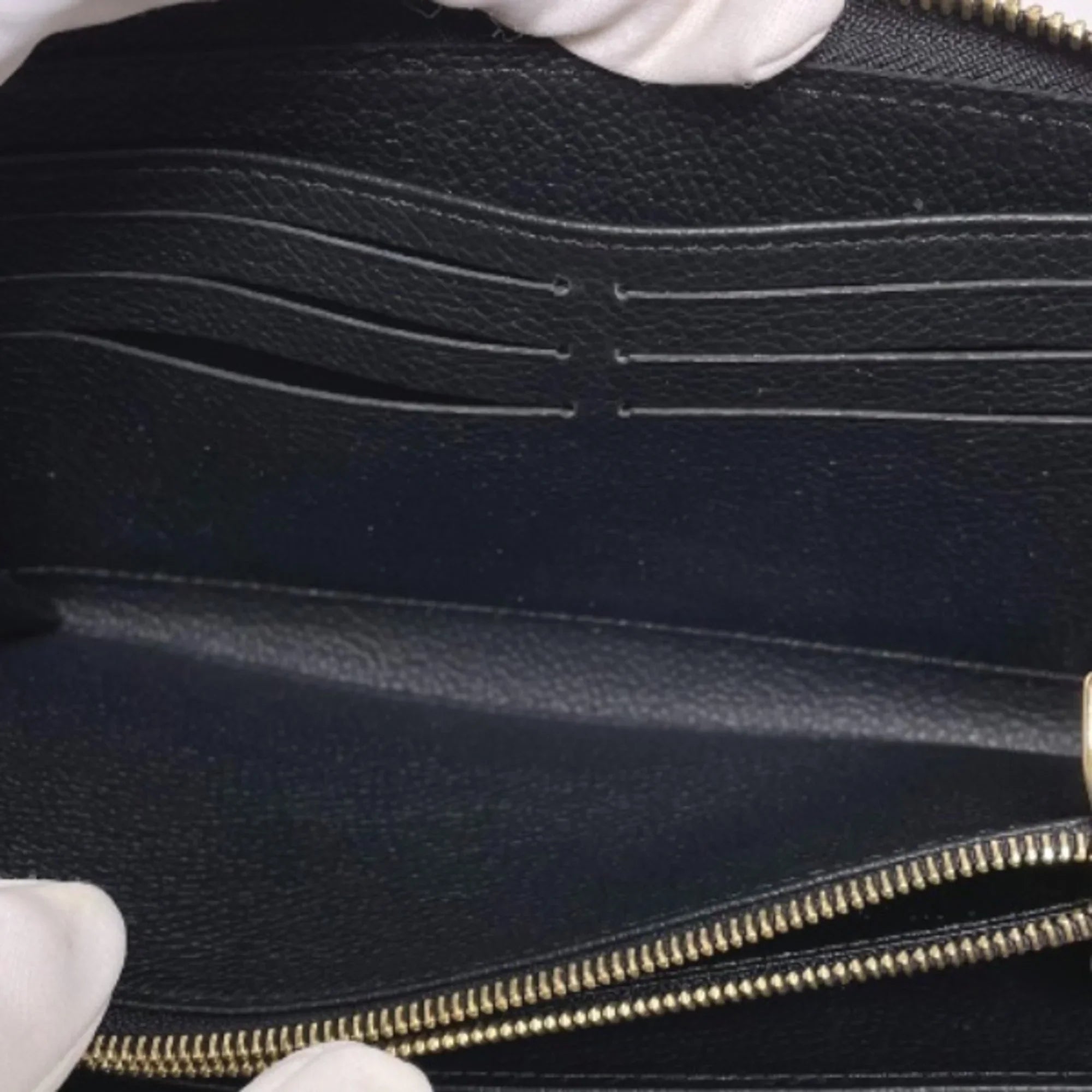 Monogram Round Louis Pre-Owned Noir Empreinte Vuitton LV VUITTON M61864 Long Zipper Zippy Wallet (Good) LOUIS