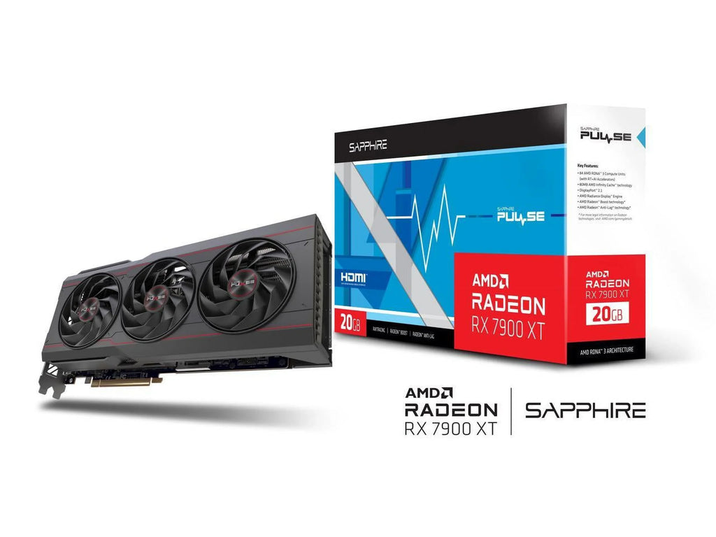 PCI 7900 GDDR6 PULSE ATX XT 20GB SAPPHIRE RX 11323-02-20G Express Card 4.0 Video Radeon x16