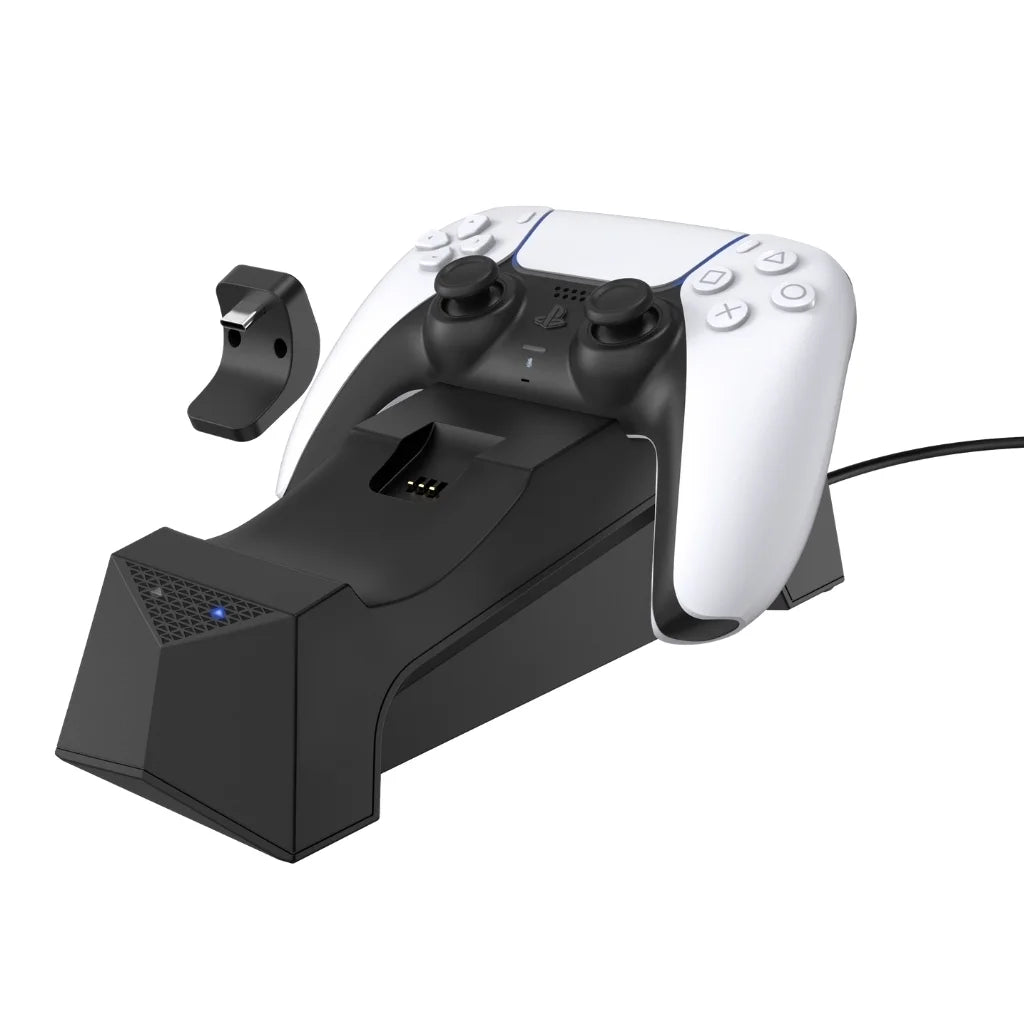 Playstation PULSE Controller White Sony Disc Surge Extra Dual 3D Console Controller, White Bundle Dock and Headset Charge Version with 5