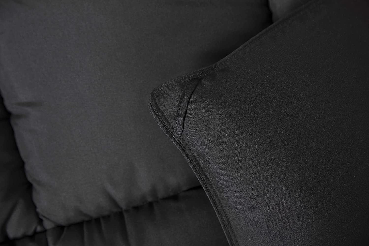 '- Microfiber Insert Alternative Stitch Box Fill Season Black) (Cal Tabs Collection King, All King Size with - Comforter Quilted - Chezmoi Down California Plush Corner Duvet