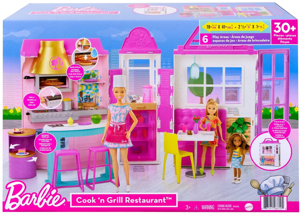 3 Cook ‘n Year Playset 30+ 7 for Barbie Grill Gift Olds with Pieces Restaurant to