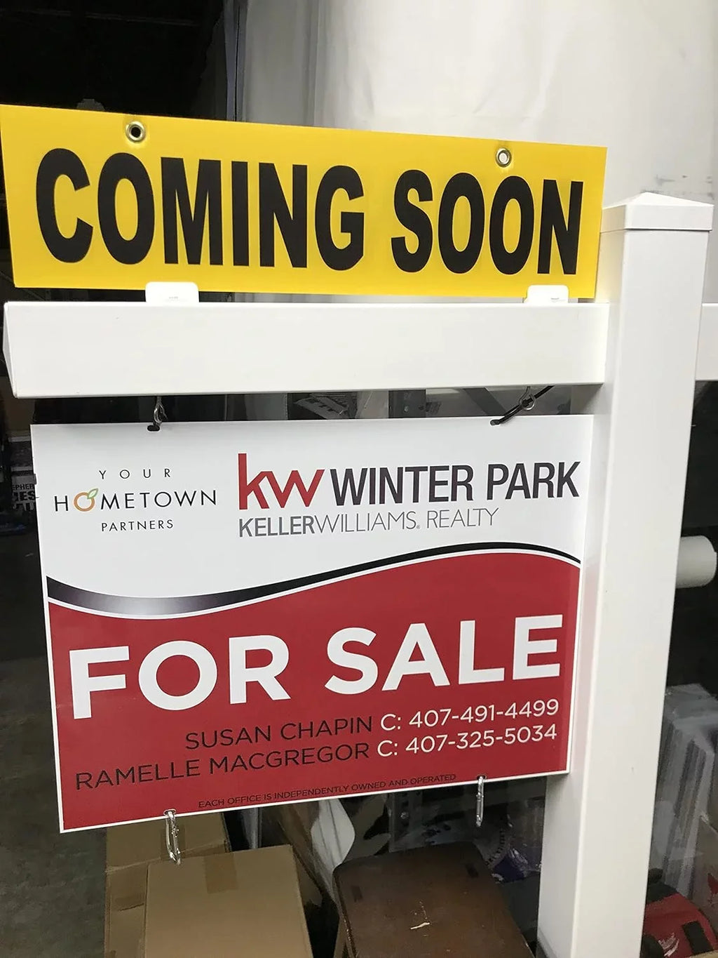 4Mm, ***Sign Sign Sign Yellow Sign Included, SOON Board Yellow Same Pack COMING Ship Plastic Metal Sign 24" Post SOON) X Sides Not & D 4Mm, 6” , Corrugated (COMING 5 Pre-Printed Double