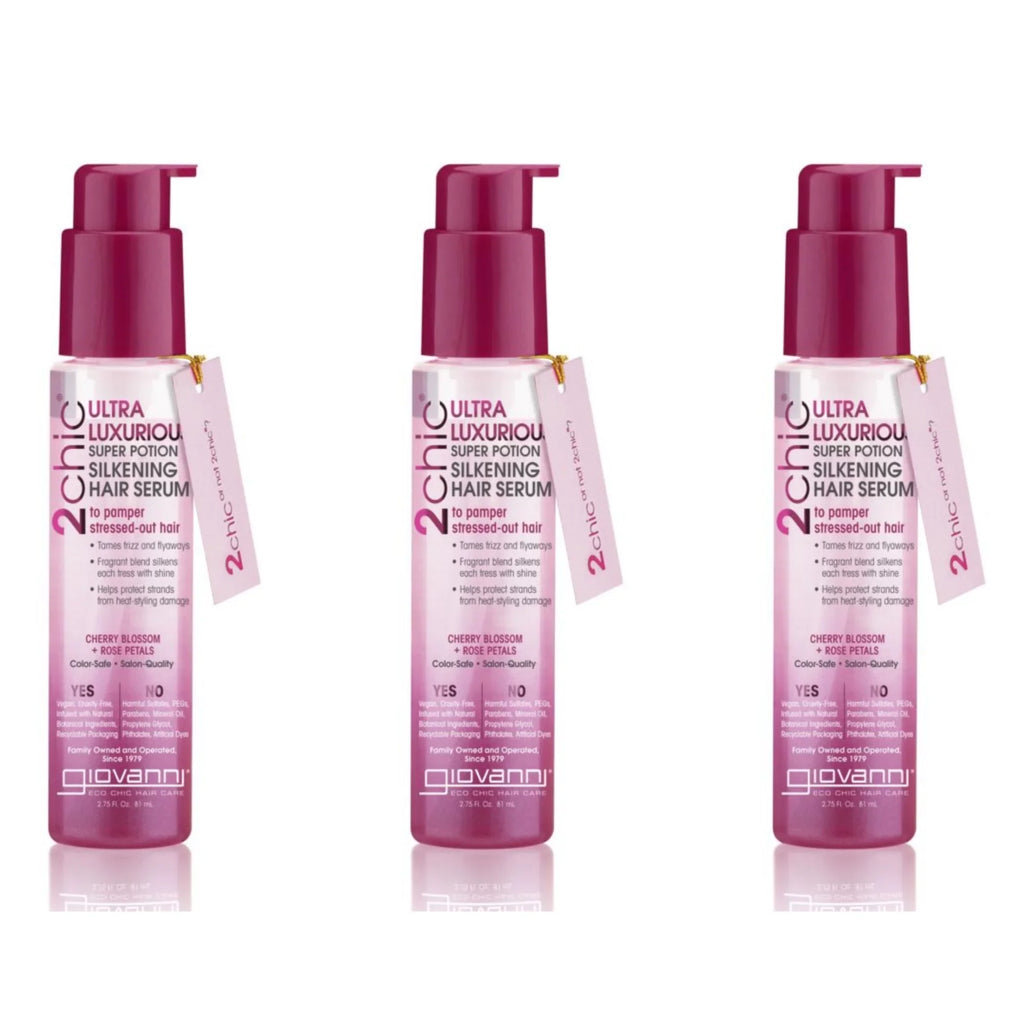 Free, GIOVANNI Hair Potion & Ultra (Pack Vera, Safe Super Hair, Paraben Blossom Smooths Aloe Curly 4 Rose Wavy 2chic of Silkening 3) oz. Cherry Petals, Serum, Luxurious Pro-Vitamin B5, Color &