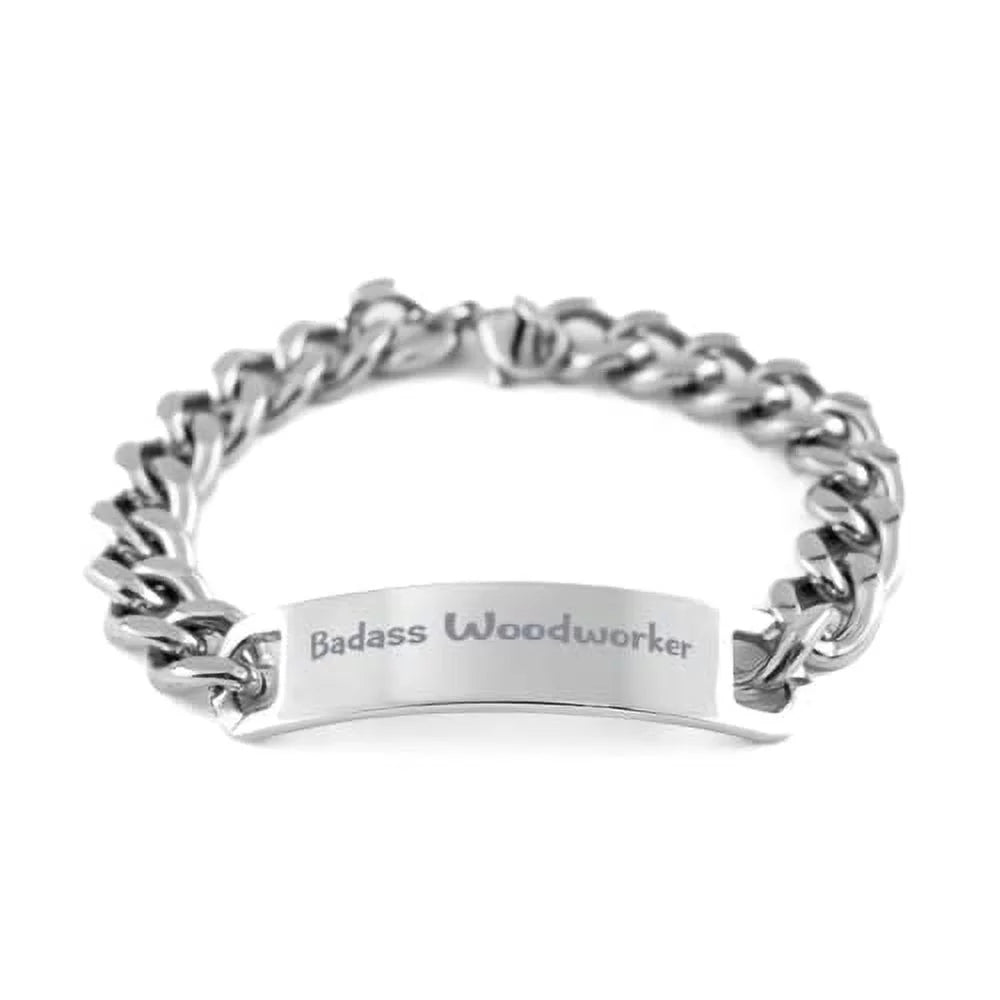 For Cuban for Bracelet Bracelet, lawyers, for Useful for Friends, for Engraved Friends, doctors, Woodworker Gifts Gifts Woodworker From accountants, Chain Gifts Gifts Gifts teachers, Present Badass