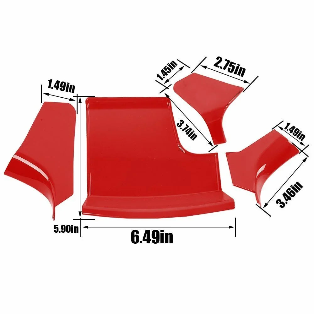 Center Red Gear Teledu ABS Trim Console Panel Shift Storage