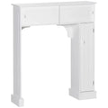 Organizer Cabinet, Storage Shelves, Toilet Rack, Over the Bathroom White Adjustable with Toilet Bathroom Freestanding kleankin