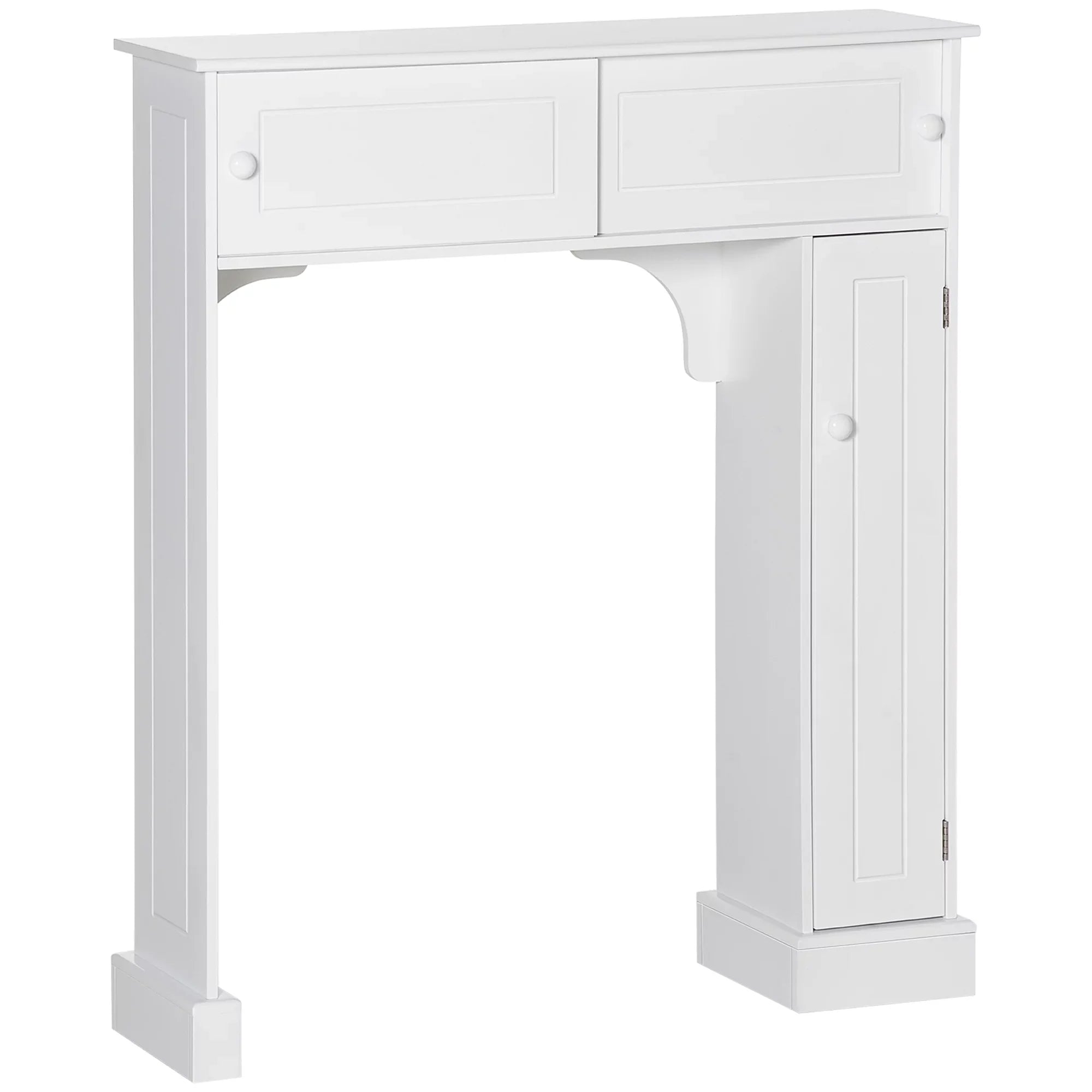 Organizer Cabinet, Storage Shelves, Toilet Rack, Over the Bathroom White Adjustable with Toilet Bathroom Freestanding kleankin