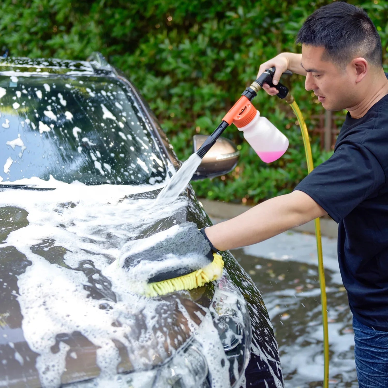 Microfiber Premium Chenille Carcarez Car Wash with Wash Scratch-Free Mitt Gun Foam