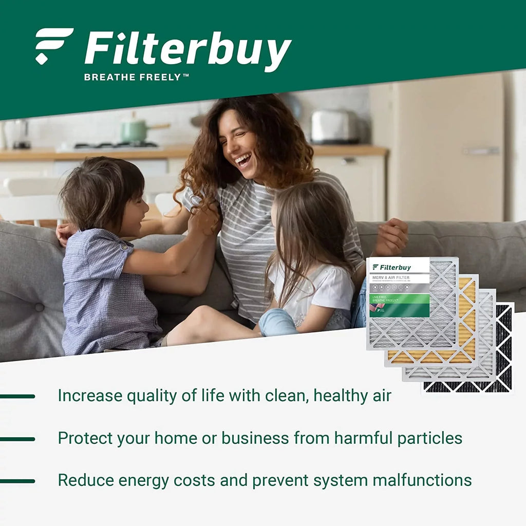 Filterbuy MERV Air 17.5x21x5 Rheem, 8 Pleated (2-Pack) HVAC and Ruud, Filters AC Protech Furnace for