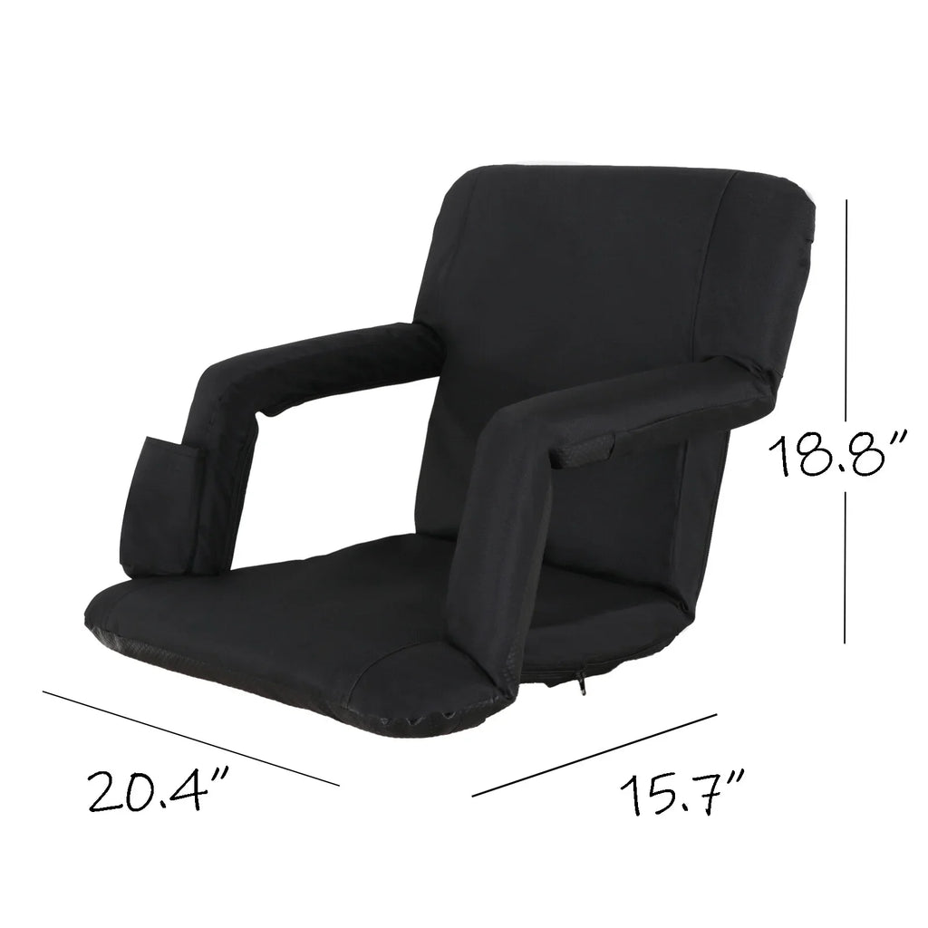 Black ZenSports Bleacher Portable for Positions Reclining Stadium 2PCS 6 Chair Seat