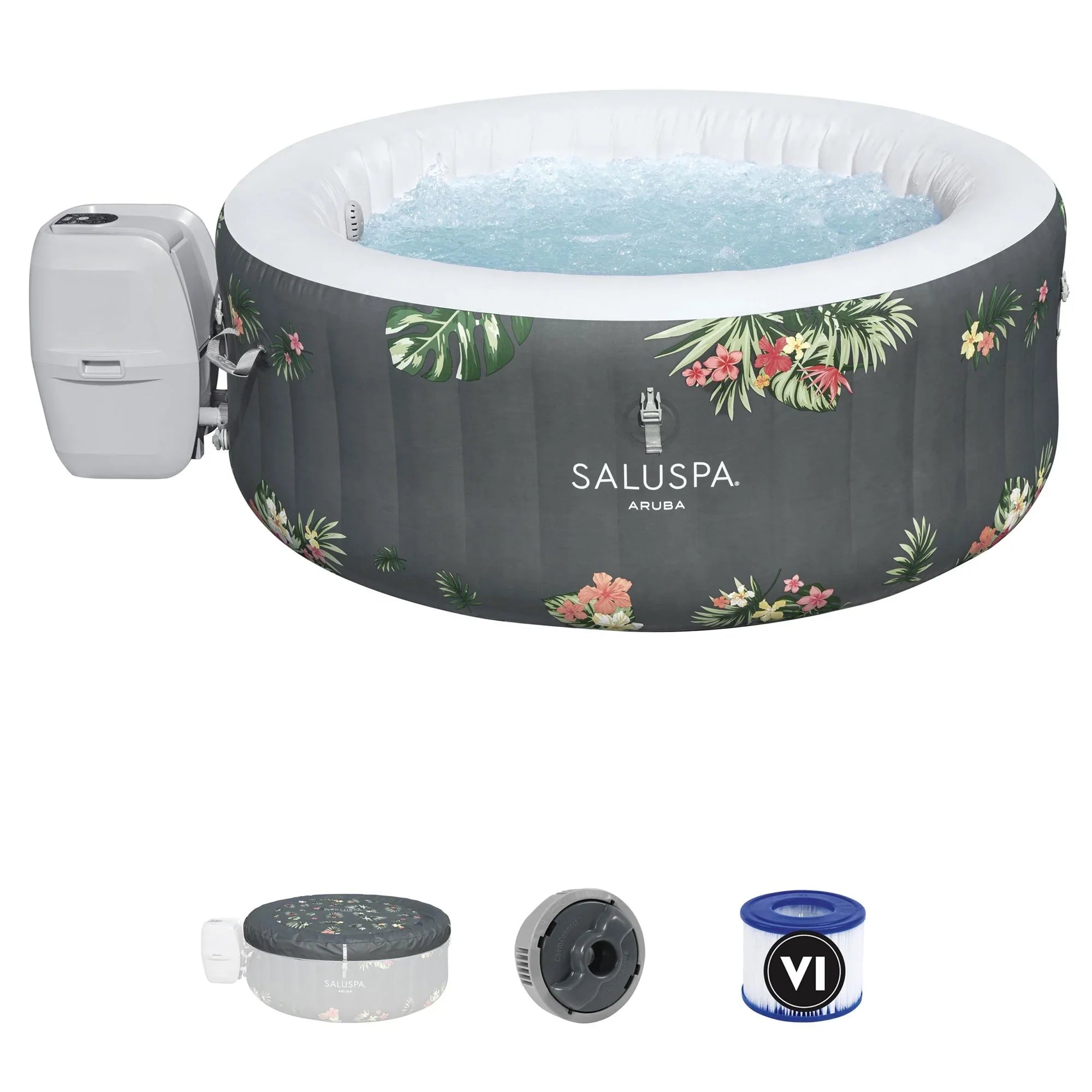 SaluSpa Inflatable Bestway with Canopy Shade Sun SaluSpa Aruba Tub Hot
