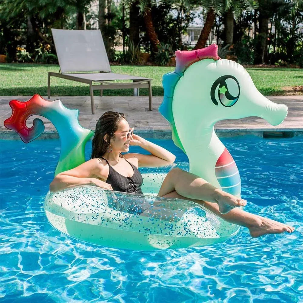 Candy Pool PC6048GSH Seahorse Holder with Float Drink Pool Glitter