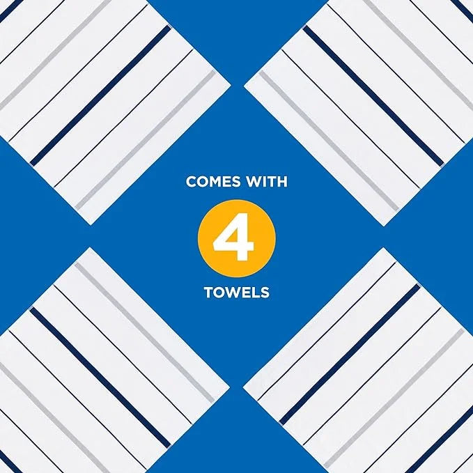 '- Beach Pcs - Kaufman Towels (Navy) GSM Horizontal - - X Luxury Sailor 4 4-Pack Stripes 30in Terry 60in 400 Towels Pool - of Hotel Set