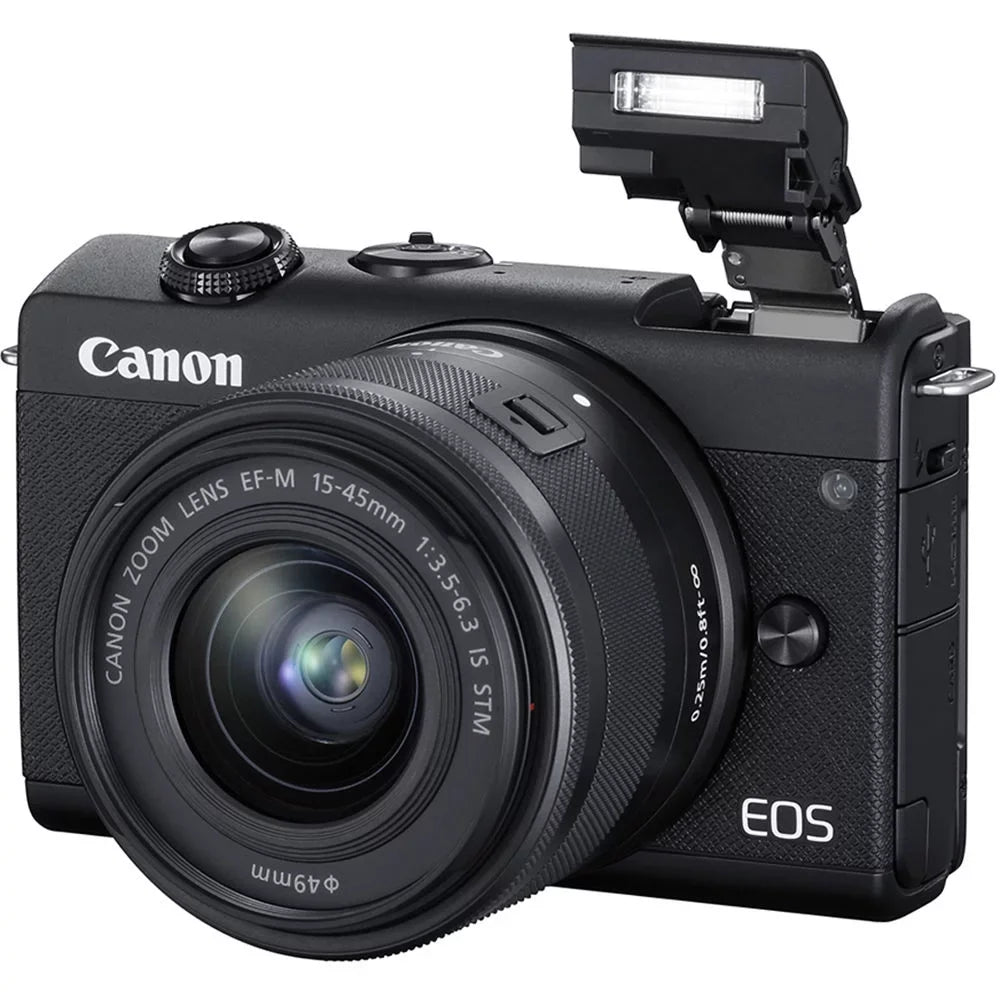 M200 (Black) EOS Accessory Bundle 20PC Digital 15-45mm Lens with Canon Camera -