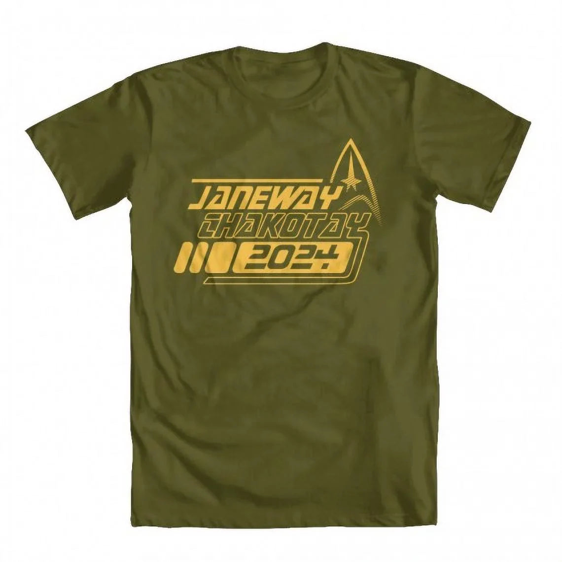 Green Large Trek Inspired GEEK TEEZ Janeway Chakotay Military Original T-shirt Star Artwork Men's by 2024