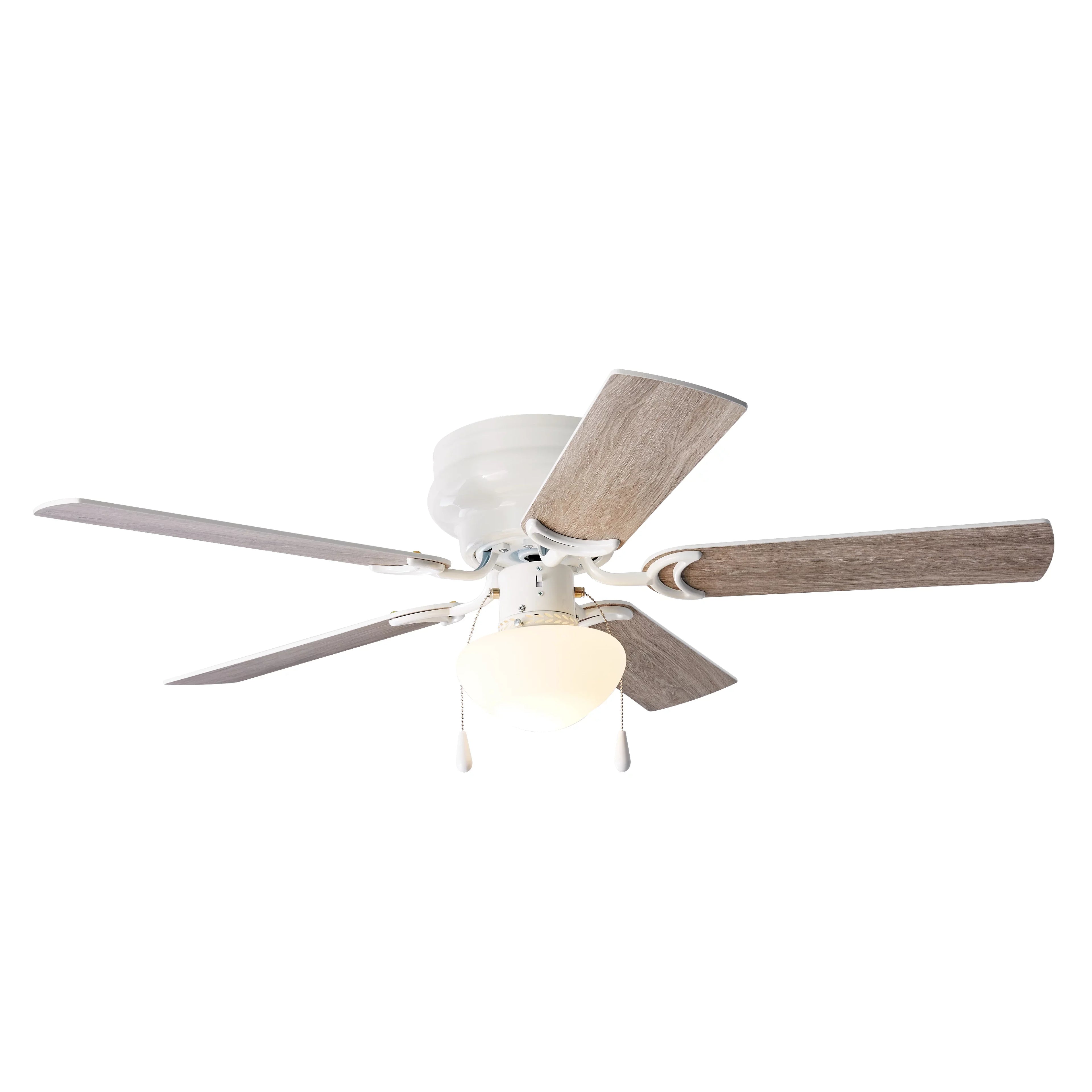 Indoor White, Kit, Hugger Ceiling Mainstays 52 5 Reverse Airflow Light Fan inch with Blades,